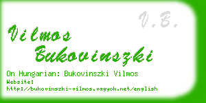 vilmos bukovinszki business card